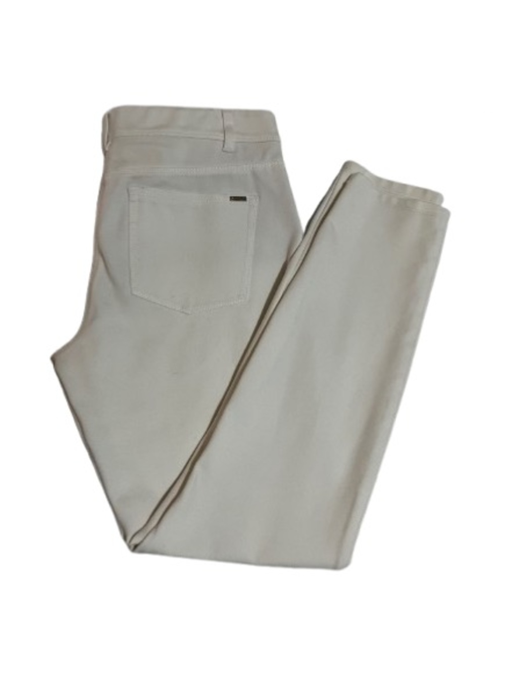 White House Black Market Women's Creamy White Skinny Straight-Leg Trousers Sz 8